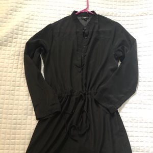 Long sleeve silk dress